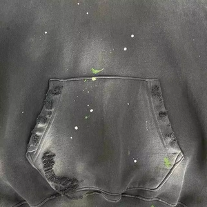 Meilleure vente Sweat à capuche en polaire pour homme de haute qualité, design délavé à l'acide, respirant, confortable, brodé, uni, teint, OEM - Product Image 6