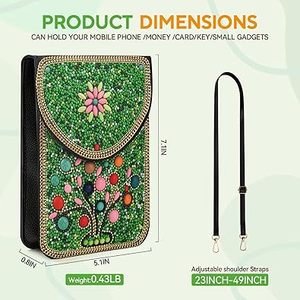 Bolso de hombro para teléfono móvil bohemio colorido hecho a mano, bolso cruzado con Cuentas pequeñas para mujer - Product Image 4
