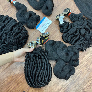 เทปต่อผมแบบดิบเวียดนาม2025หนังกำพร้าแบบเต็มไม่พันกันต่อร่างกายเป็นลอนผมเทปสีธรรมชาติ - Product Image 4