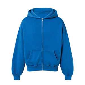 2025 logotipo personalizado peso pesado 100% algodón cremallera completa Sudadera con capucha 500gsm de gran tamaño grueso hombro caído Boxy recortado Zip up Hoodie hombres - Product Image 1