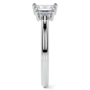 Bague manchette ouverte originale en diamant de coupe trapézoïdale délicate minimaliste bague de proposition de fiançailles élégante 'You & Me' bijoux fins - Product Image 4