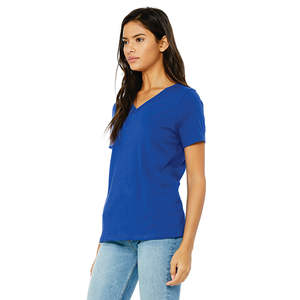 Airlume – T-Shirt à manches courtes et col en v pour femme, en coton peigné et avec anneau, simple, 100% oz, real Royal, 4.2 - Product Image 2