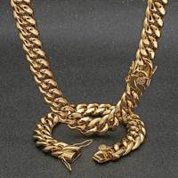 Chaîne cubaine Miami en acier inoxydable 316L lourd, de 10 mm à 18 mm, inaltérable, bijoux hip-hop en gros pour hommes et femmes