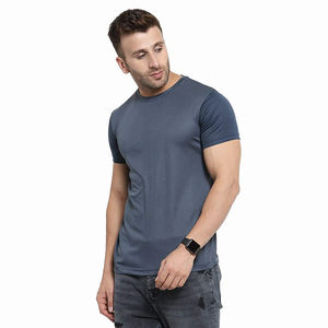 T-shirt uni décontracté personnalisé, col rond, couleur grise, 100% polyester, t-shirts vierges à manches courtes pour hommes adultes - Product Image 5