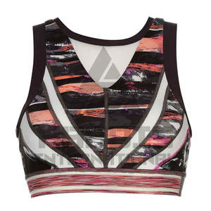 Nuevo bajo MOQ Fitness Gym Wear Bra Top Mesh Sports Yoga Bra Medium Support Sujetador deportivo sin costuras - Product Image 4