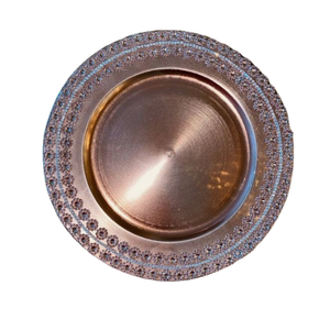 Grande plaque de présentation moderne écologique en cristal avec bordure en perles, dernier modèle pour la restauration de mariage et le restaurant. - Product Image 1