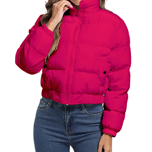Vestes d'hiver longues à manches longues pour femmes personnalisées 2026, style ample, en coton, avec poches, fermeture éclair, doudoune, veste d'extérieur - Product Image 3
