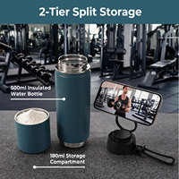 Bouteille d'eau de sport réutilisable en acier inoxydable isolée de 500 ml pour la gym et le fitness, avec couvercle magnétique, idéale pour les compléments pré-entraînement