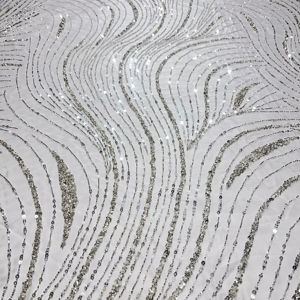 Tela de Encaje Bordada con Cuentas Pesadas Hecha a Mano de Lujo para Vestidos de Novia y de Noche - Product Image 1