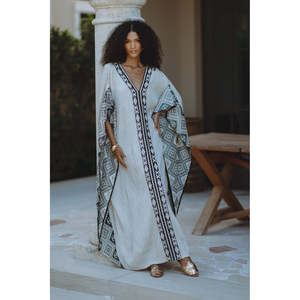 Women's Premium Modest Simple <b>Kaftan</b> <b>Dress</b> Straight Silhouette Relaxed Fit Natural Color Lightweight Velvet Floor-Length - Product Image 4