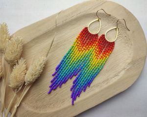 Women Boho Tiny Beads Woven <b>Tassel</b> <b>Earrings</b> Assorted Girls Summer Handmade Colorful Seed Beads <b>Earrings</b> Holiday Gifts - Product Image 1
