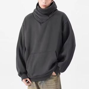 Masques faciaux surdimensionnés personnalisés, snood, sweat à capuche pour hommes, polaire épaisse en coton, pull-over ninja, streetwear d'hiver, prix de gros - Product Image 4