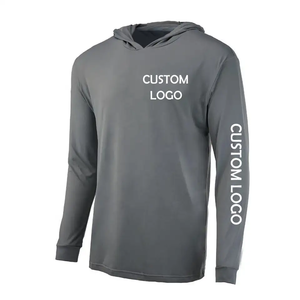 Sudadera con Capucha de Manga Larga con Logotipo Personalizado para Hombre, Secado Rápido, UPF 50, Poliéster, Ropa de Pesca, Color Sólido, Estilo Pullover - Product Image 1