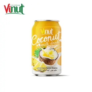 Meilleur fabricant fournisseur du Vietnam 330ml de lait de coco Vinut en conserve avec boisson à saveur d'ananas