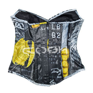 Corsets imprimés à lacets ajustables dans le dos, taille haute, à armatures, respirants, à forte compression, pour un maintien ferme et un amincissement de la taille, grandes tailles - Product Image 6