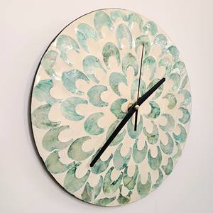 Design de luxe nacre horloge suspendue capiz coquille mosaïque horloges murales montre nacrée - Product Image 2