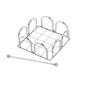 Portarrollos decorativos de último diseño para encimera en restaurantes y clubes Estante americano Chapado en plata con forma cuadrada hecha a mano - Product Image 4