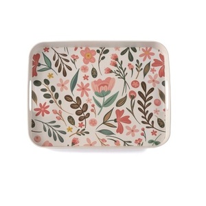 Set of 3 for Hotels and Restaurants <b>Tray</b> Decorating Rounded Shape Decorative Rattan Wooden <b>Serving</b> <b>Tray</b> with <b>Black</b> Finish - Product Image 5