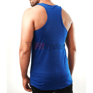 Camiseta sin mangas de gimnasio de Color sólido para hombre, ropa de Fitness de punto informal para correr, culturismo, servicio de diseño OEM transpirable al por mayor - Product Image 3