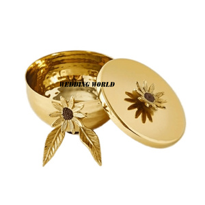 Frasco de Metal dorado y plateado para caramelos, excelente calidad, hecho a mano, servidor de tuercas de lujo, novedad, venta al por mayor, frasco de fruta seca de metal - Product Image 3