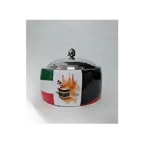 Pot chaud rond en émail gris avec couvercles chauffe-plats pour garder les aliments au chaud ensemble pour la cuisine en bois acier inoxydable arabe - Product Image 3