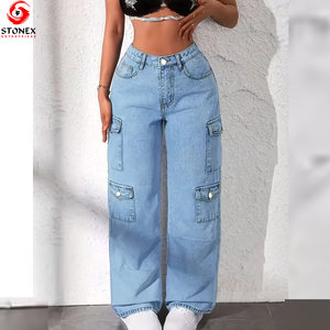 Jeans en denim pour femmes de haute qualité, taille haute, prix de gros, vêtements de rue, jeans en denim pour femmes pour l'extérieur - Product Image 1