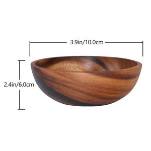 Prix de gros bol de service en bois pur de couleur naturelle pour la salle à manger et la décoration de table - Product Image 6