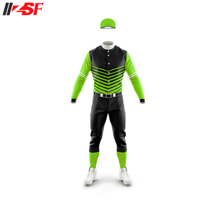 ชุดทีมเบสบอลขายส่ง ผ้าโพลีเอสเตอร์ 100% เสื้อเจอร์ซีย์ลายทาง ติดกระดุม ออกแบบลายแบบซับลิเมชั่นตามสั่ง ป้องกันรังสียูวี ป้องกันแบคทีเรีย แห้งเร็ว - Product Image 5