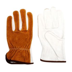 Guantes de conductor de cuero dividido de grano de cabra de alta resistencia Protección de manos de seguridad industrial Resistente al calor para conductores - Product Image 1