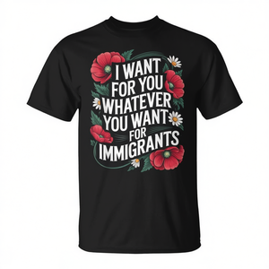 Camiseta con Estampado Floral para Apoyo a Inmigrantes y Refugiados, Personalizable para tu Organización, Disponible en Tallas Grandes para Uso Promocional - Product Image 2