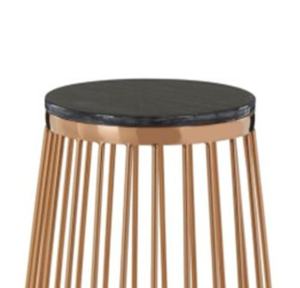 Table d'appoint ronde en marbre noir naturel avec pieds en fer doré, mobilier moderne design, table basse pour usage extérieur - Product Image 4