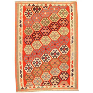 Kilims Ardabil de qualité supérieure, noués à la main, à motifs géométriques, en laine et coton naturels, pour la décoration des sols de la maison et du bureau. - Product Image 1