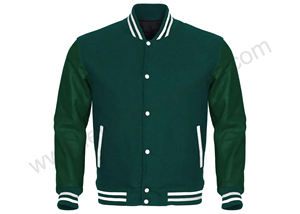 Vente en gros OEM Vestes d'hiver pour hommes Broderie Manches en cuir Laine Letterman Variétés Col montant Logo avant Position Pas cher - Product Image 5