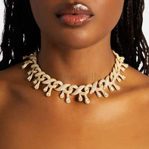 Bijoux Hip Hop en argent 925 plaqué or 18 carats pour femmes 19mm et Moissanite VVS Chaîne en diamant Dripping Infinity - Product Image 1