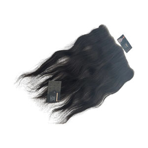 Extensiones de Cabello Frontales de Encaje Virgen Indio para Mujer, Color Negro Natural, Trama Única, Ondulado Profundo, 100g - Product Image 2