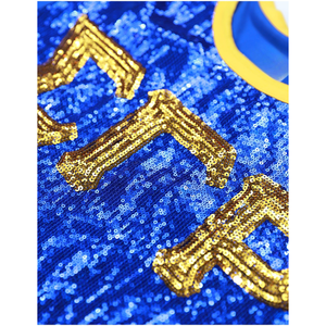 100 Cotton Sigma Gamma Rho Sorority Royal Blue <b>Sequin</b> Tee <b>Gold</b> Embroidered Greek Letters Greek Life Apparel Casual SGRho T-Shirt - Product Image 2