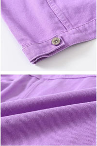 แจ็คเก็ตยีนส์ลำลองผู้ชายคุณภาพสูง ผ้าฝ้าย 100% สีพื้น ปกพับ กระเป๋าเคลือบผ้าทอเบา สำหรับฤดูหนาว - Product Image 6