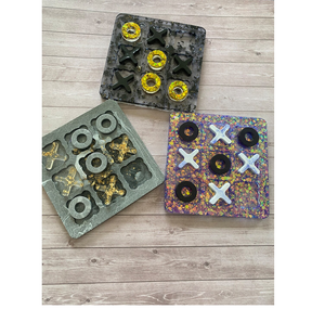 Juego de resina Tic TAC toe recién llegado y grabado de buey para Juego de 2 jugadores, juego de mesa transparente Tic Tac Toe - Product Image 4