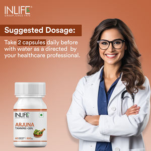 Arjuna GMP Certifié 500mg Capsules Végétariennes Suppléments À Base De Plantes Coeur Santé Cardiaque 2 Capsules Par Jour Adultes HDPE Bouteille 25% - Product Image 3