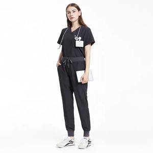 Tenue médicale unisexe personnalisée, respirante, à taille élastique, manches courtes, uniforme d'hôpital, ensemble pour médecins, automne, taille XL, sur mesure - Product Image 1