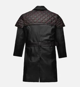 เสื้อเทรนช์โค้ทหนังสำหรับผู้ชายสำหรับฤดูหนาวผลิตตามสั่ง - Product Image 2