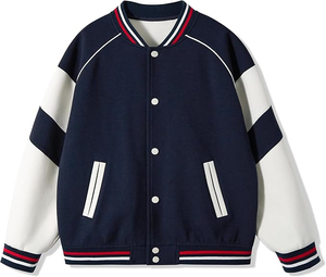 2025 OEM hommes col montant classique bleu Varsity Letterman Varsity veste pour hommes avec bande de cuir blanc veste chauffante d'hiver - Product Image 1