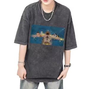 Camisetas de Anime de gran tamaño con estampado gráfico de logotipo personalizado para hombre - Product Image 3