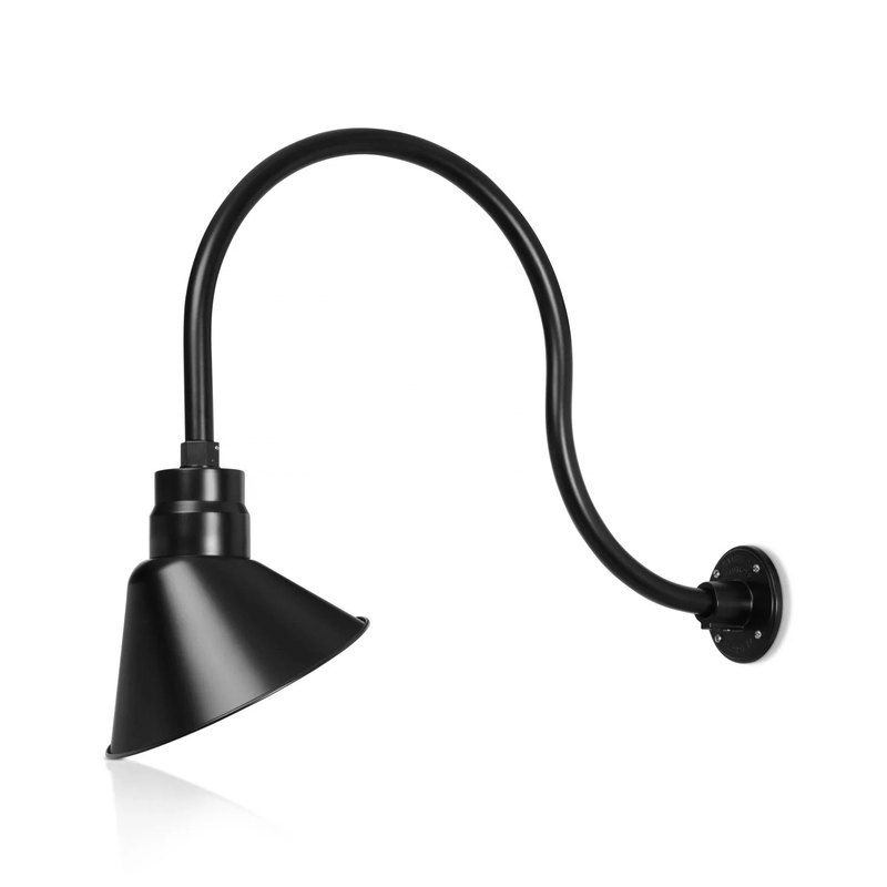 10in Satin Black Outdoor Angle Shade