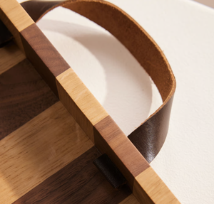 ถาดเสิร์ฟไม้ขัดเงาสีทูโทนราคาถูกสำหรับตกแต่งห้องครัวที่บ้านกล่องงานฝีมือไม้ป้ายติดผนัง - Product Image 1