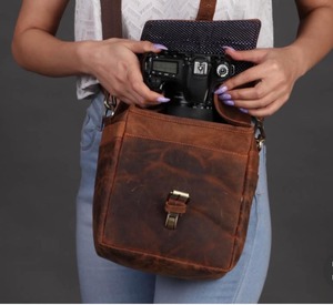 Leather <b>Camera</b> Case Full Grain Cowhide <b>Bag</b> DSLR Rustic Travel <b>Crossbody</b> Birthday Gift LCG-0040 - Product Image 6