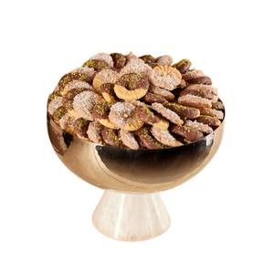 Cuenco de servicio arrugado de acero inoxidable moderno con base de mosaico dorado, cuenco de Chocolate de Metal decorativo elegante para el hogar y la vajilla - Product Image 3