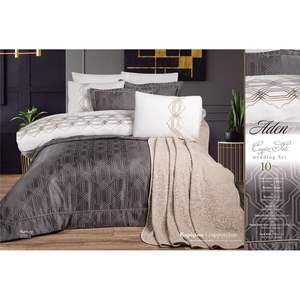 Ensemble de mariée Bella Home Aden 10 pièces, motif géométrique avantageux, boîte de luxe originale, couleur cappuccino - Product Image 2