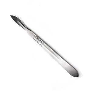 Manche de scalpel n° 4 4 lames de scalpel chirurgical en acier inoxydable à alimentation manuelle pour applications médicales et vétérinaires en laboratoire - Product Image 6