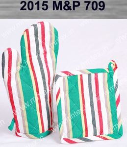 Gants de cuisine et porte-casseroles, ensemble de fabricants résistants à la chaleur, vente en gros, 100% coton, silicone, outil micro-ondes bon marché - Product Image 5